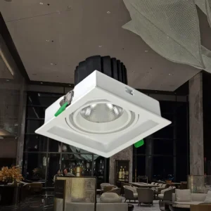 Single Square Gimble Recessed Ceiling Spotlight for Private Study Single Bookshelf Wall Artwork Decorative Illumination