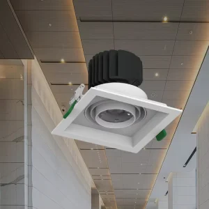 Skincare Boutique Square Embedded Grille Spotlight for Beauty Product Window Interior Presentation Decor Lamp
