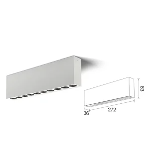 Sleek Anti Glare Linear Grille Ceiling Light Surface Mounted LED Spotlight for Modern Living Room Bedroom and Office Use
