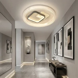 Sleek Architectural LED Ceiling Light Symmetrical Square Structure Energy Saving Fixture for Home Renovation Room Design
