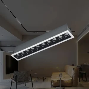 Sleek Minimalist Multi Head Recessed Linear Grille Ceiling Light Anti Glare LED Downlight for Home Use