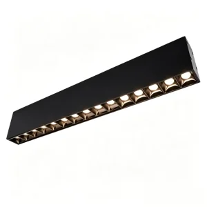 Sleek Multi Head Linear Surface Ceiling Lamp Black Anti Glare Grille Light for Exhibition Retail Shop Indoor Use