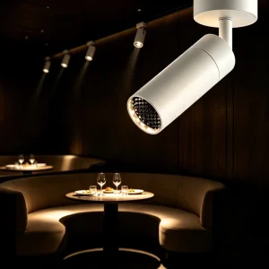 Sleek Structure 3° Narrow Beam Modern Spotlights Tall Ceiling High CRI Mono Rail Track Luminaire for Exhibit Cabinet Lighting