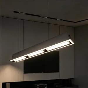 Slender Linear Anti Glare Grille Light for Modern Office Slim Reception Partition Wall Gentle Task Ceiling Lamp