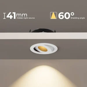 Slim 60 Degree Beam Angle 4W/6W SMD Adjustable LED Spotlight with 4 CCT Change Recessed Ceiling Light Dimmable European Design