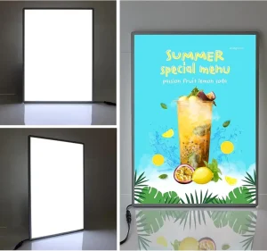 Slim Aluminum LED Light Box Plug in Wall Mount Advertising Frame Display Sign for Restaurant Menu Movie Poster