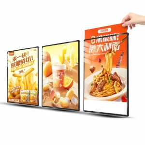 Slim LED Advertising Light Box Glass Front Panel Aluminum Snap Frame Indoor Restaurant Menu Display Led Light Box Display