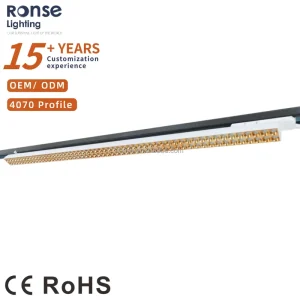 Slim Modern LED Linear Track Lighting System 1.2m 3 Phases 4 Wires 40W Linear Grille Track Light for Supermarket