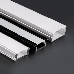 Slim Recessed Aluminum LED Channel Profile with Diffuser Cover for Cabinet Wall and Ceiling LED Strip Light Installation