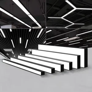 Slim Square Profile LED Linear Light for Modern Interior Ceiling Lighting