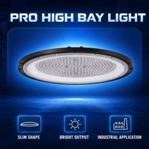 Slim UFO LED High Bay Light 100W 150W CCT Adjustable for Factory Warehouse Indoor Industrial Lighting Fixture