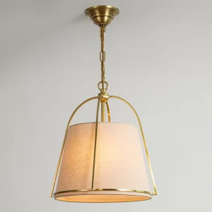 Small LED Chandelier Fabric Shade Pendant Lamp for Dining Room Kitchen Lighting Villa Hotel Ceiling Fixture