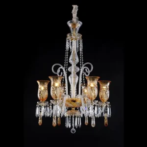 Small LED Luxury Crystal Glass Hanging Chandelier for Hotel Restaurant Dining Room