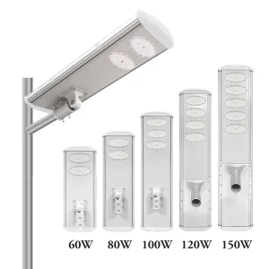 Smart City IoT All in One Full Power 80W Solar Street Lights for Parking Lot Yard Garden Patio Stadium