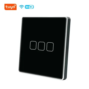 Smart EU UK Standard Tuya WiFi Aluminum Frame Touch Switch Manufacturer Three Gang Smart Switch for Home Automation