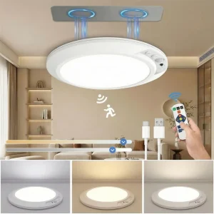 Smart Home Ultra thin Rechargeable Motion Sensor Ceiling Light Magnetic Wireless Battery Operated for Living Room Hallway Indoor