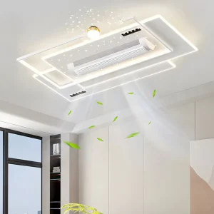 Smart LED Lamp Modern Cross Border Silent Bladeless Spectrum Ceiling Light for Whole House for Living Room Smart Voice
