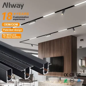 Smart LED Magnetic Track Lighting System 48V Mini Modern Aluminum 360 Adjustable Linear COB Spotlight Rail Lighting