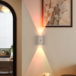 Smart LED Night Light Motion Sensor USB Rechargeable RGB Gradient Atmosphere Light Remote Control Stepless Dimming for Bedroom