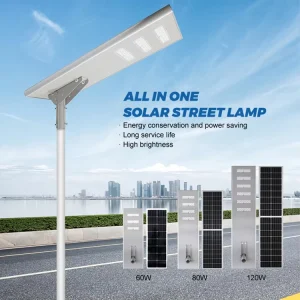 Smart Modern Aluminum Time Control Lamp 60W 80W 120W LED Solar Light Street