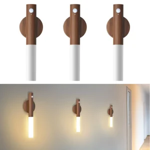 Smart Motion LED Rechargeable Magnetic Wall Lamp Portable Sensor Night Light for Hallway Bedroom Stairs Bathroom Cabinets Decor