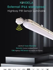 Smart PIR Occupancy Sensor LED Tri Proof Batten Light 120cm High Efficiency Vapor Tight Fitting for Commercial Motor Workshop CE