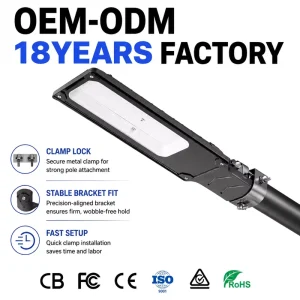 Smart Parking Light DOB LED Street Light IP65 140Lm/W Outdoor Roadway Lamp for Street Area Commercial Lighting