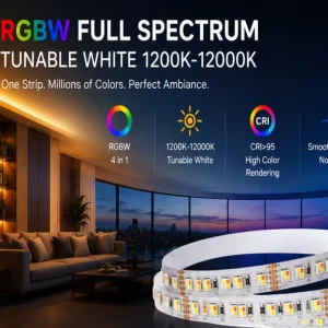 Smart RGBW LED Strip 4 in 1 Tunable White LED Tape 1800K 12000K Full Spectrum Lighting for Smart Home Projects
