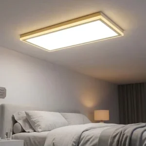 Smart Surface Mount LED Flat Panel Ceiling Light With Edge Night Light for Bedroom Hotel Commercial Indoor Lighting