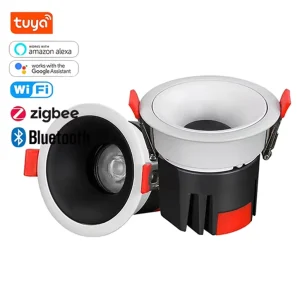 Smart Wifi bluetooth Dimmable Downlight Cob Adjustable Anti Glare Zigbee Cct Rgb Led Tuya Spotlight