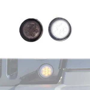 Smoke Clean Lens Amber LED Front Replacement Grille Turn Signal Light Easy Installation for Jeep Wrangler JK