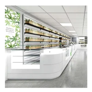 Smoke Shop Display Showcase with Logo Tobacco Store Counter Iron Frame