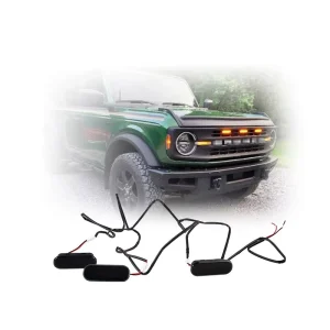Smoked Black LED Grille Lights for Ford Bronco 2 door and 4 door