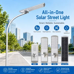 Solar DC 150W LED Highway Light IP66 CCC CE RoHS Certified Lifepo4 Battery Aluminum 5 Year Warranty 13000 Lumens