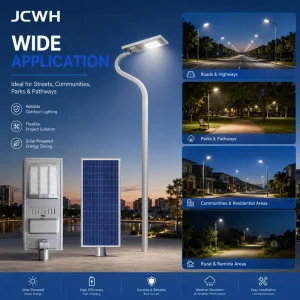 Solar DC LED Street Light IP66 CCC CE RoHS Certified LiFePO4 Battery Aluminum 5 Year Warranty 130W Highway Road 120 Beam Angle
