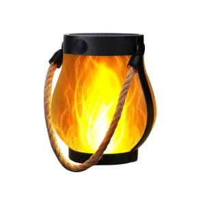 Solar Jute Flame Light USB Rechargeable Outdoor Courtyard Decoration Waterproof Hanging Multi-Functional Lighting