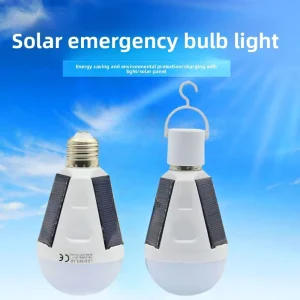 Solar LED Camping Household Emergency Light Bulb E27 Rechargeable 85-265V