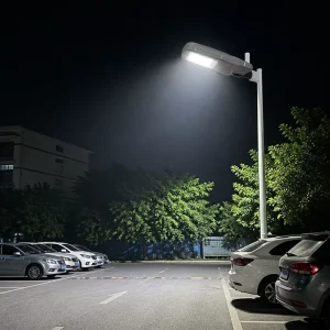 Solar LED Street Light 200W 5000LM LiFePO4 Battery Galvanized Steel PC Housing IP65 Wide Beam Angle Parking Lot Lighting