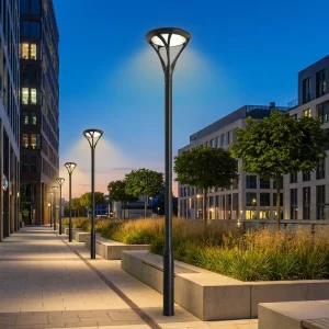 Solar LED Street Light IP65 Waterproof Outdoor Park Courtyard Landscape Light Aluminum Body 60W Remote Control 80 Beam Light
