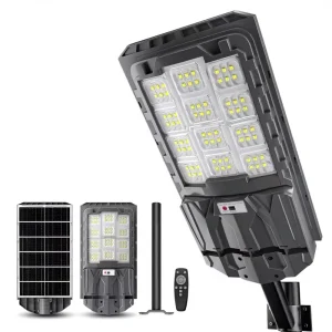 Solar LED Street Lights ABS 100-300W Outdoor Security Lamps Remote Time Control Light Sensor IP66 Waterproof Road Lights