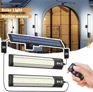Solar Light Outdoor Security Light Solar Garden Lamp with Remote Control Portable Porch Fence Camping Parking Yard Home