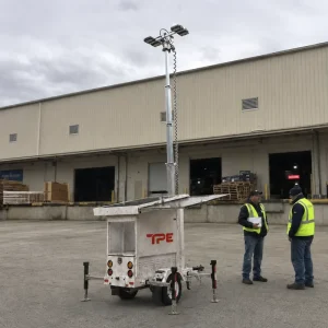 Solar Light Tower Trailer for Construction Mining Industrial Use Mobile LED Lighting System