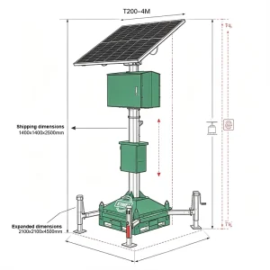 Solar Lighting Solution CE Certified Waterproof Design Suitable for Parking Lots Sidewalks Temporary Construction Sites
