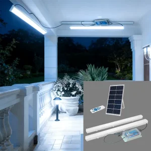 Solar Linear Light Kit Includes Two LED Tubes Complete Set for Garage Basement and Home Ceiling Daylight Lighting Light