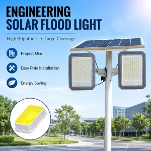 Solar Outdoor LED Flood Light IP67 Waterproof Aluminum 500W 600W 6000K for Warehouse Garden