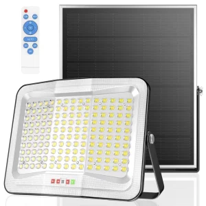 Solar Power IP65 High Efficacy LED Flood Lights ABS Material 150LED SMD 3030 6500K Garden Yard Farm Commercial Illumination
