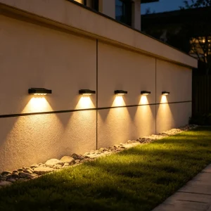 Solar Powered AAA Battery IP65 Waterproof LED Fence Lights 75 Beam Angle Garden Wall Lamp for Commercial & Home Use