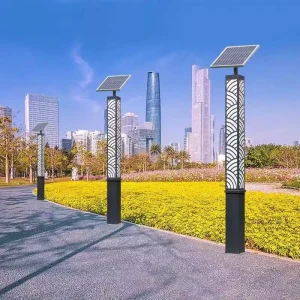 Solar Powered LED Pillar Light Aluminum Waterproof Outdoor Landscape Garden Lamp for Park Villa Walkway