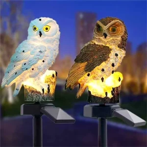 Solar Powered Owl Shape LED Night Light Waterproof Outdoor Home Garden Landscape Decoration for Christmas and Halloween