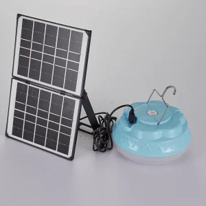Solar Powered Rechargeable LED Camping Lamp Type C Charging 18650 Battery 3 Brightness Modes for Outdoor Emergency Home Use